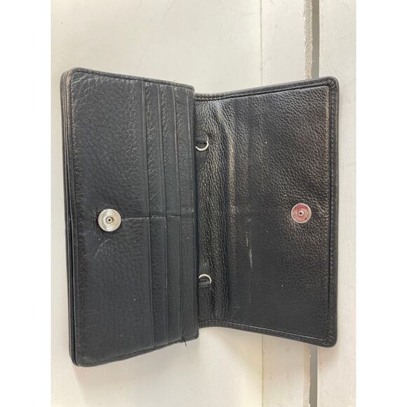 BRIGHTON LARGE BROWN EMBOSSED ANIMAL PRINT LEATHER WALLET - Picture 4 of 8